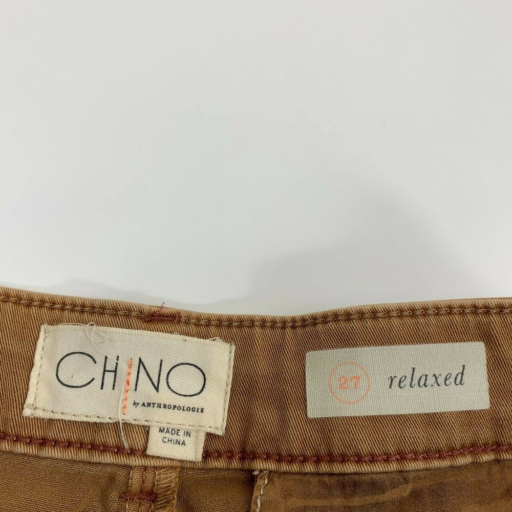 Anthropologie Chino Relax Khaki Shorts Cuffed 27 - Picture 4 of 8